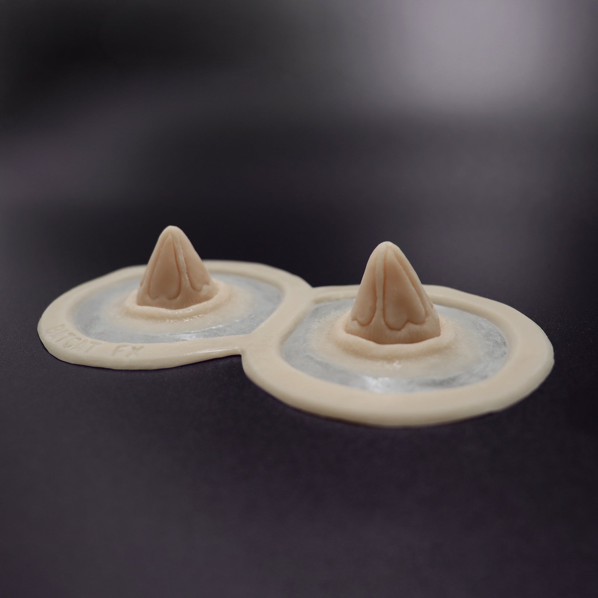 Pair of Silicone Prosthetic Sweetheart Horns