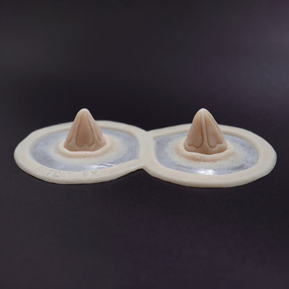 Pair of Silicone Prosthetic Sweetheart Horns