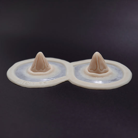 Pair of Silicone Prosthetic Sweetheart Horns